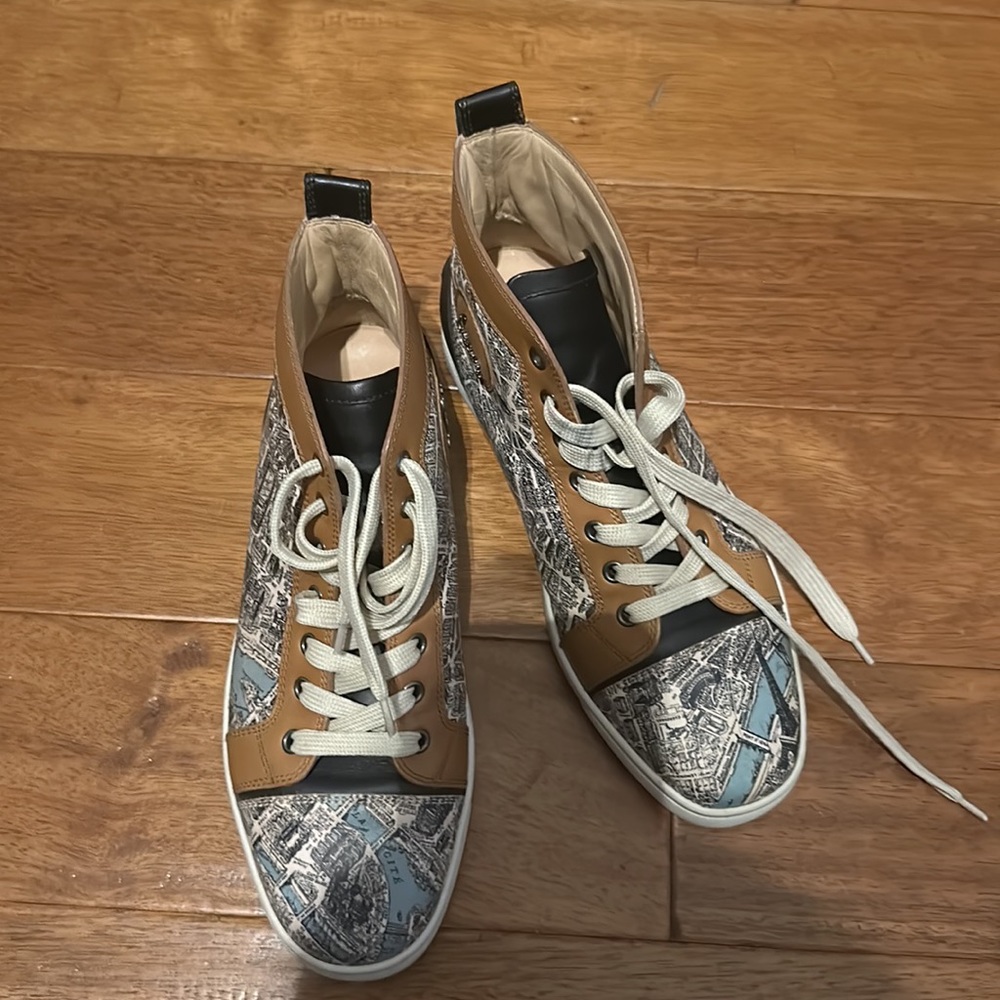 Christian Louboutin men’s high top sneakers leather